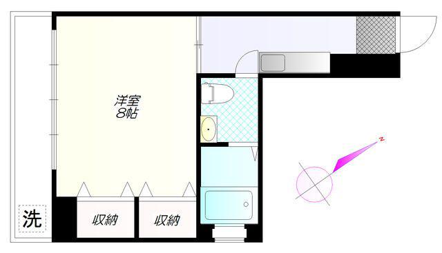 岡部ビル(1K/3階)の間取り写真