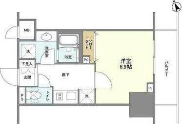 BLESS蔵前(1K/2階)の間取り写真