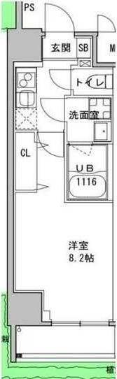 S-RESIDENCE押上CLAIR(1K/4階)の間取り写真