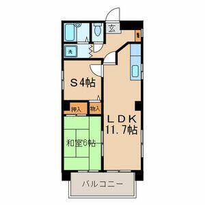 金子ビル(1SLDK/3階)の間取り写真