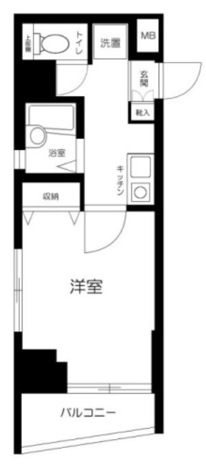 プレール日本橋壱番館(1K/2階)の間取り写真