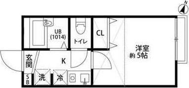プレミエール南千住(1K/2階)の間取り写真