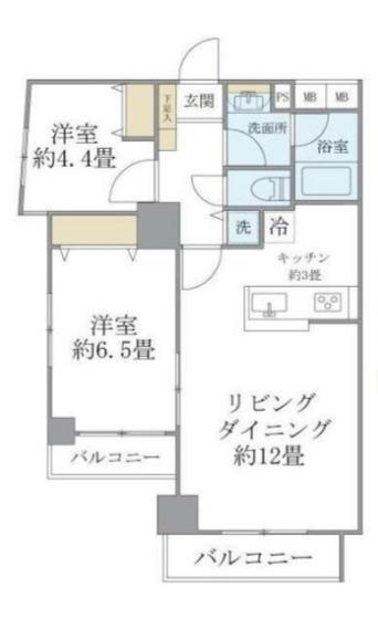 KDXレジデンス秋葉原(2LDK/2階)の間取り写真