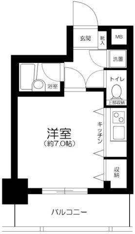 パレステュディオ日本橋浜町駅前(1K/5階)の間取り写真