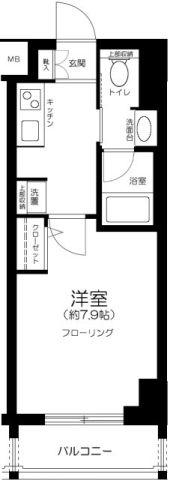 プレール・ドゥーク浜松町(1K/4階)の間取り写真