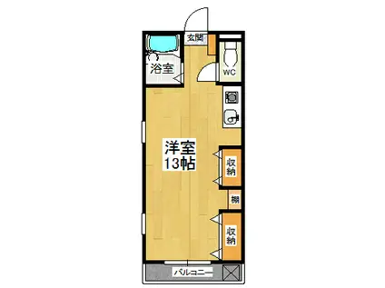 Mハイツ松茂(ワンルーム/1階)の間取り写真