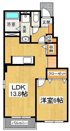 コッティ鳴門(1LDK/1階)の間取り写真