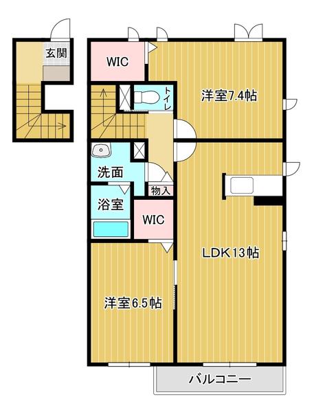 高徳線 吉成駅 徒歩31分 2階建 築14年(2LDK/2階)の間取り写真