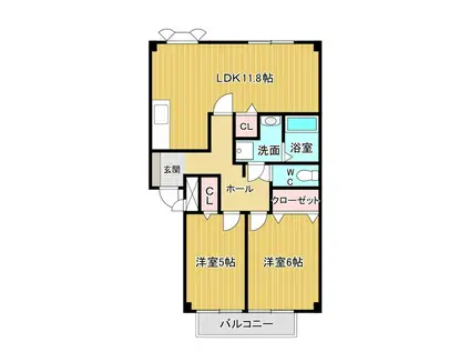 シャルマン北島 B(2LDK/2階)の間取り写真