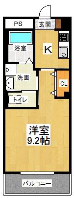 FAIRY 壱番館(1K/1階)の間取り写真