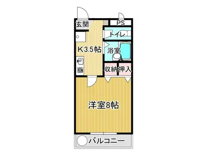 鳴門線 鳴門駅 バス乗車時間:10分 鳴門教育大学前バス停で下車 徒歩3分 3階建 築29年(1K/3階)の間取り写真