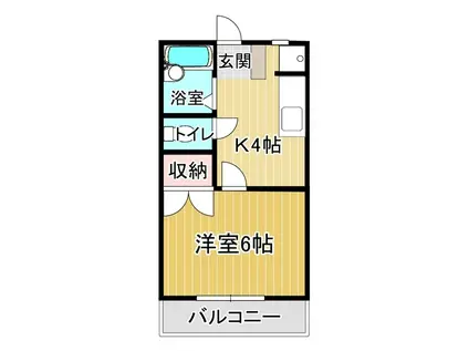 コーポサンクチュアリー(1K/1階)の間取り写真