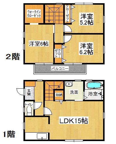 鳴門線 金比羅前駅 徒歩12分 2階建 築13年(3LDK)の間取り写真