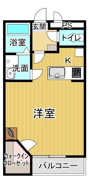 レオパレスアウローラ鳴門(ワンルーム/1階)の間取り写真