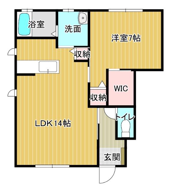 ブランシェ川内2番館(1LDK/1階)の間取り写真