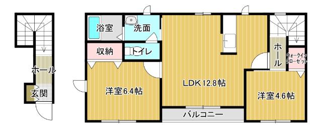 高徳線 阿波川端駅 徒歩30分 2階建 築15年(2LDK/2階)の間取り写真
