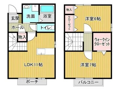 プレミール(2LDK/1階)の間取り写真