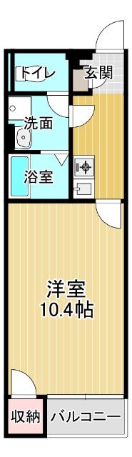 クレイノHIKARI(1K/2階)の間取り写真