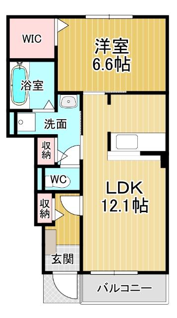 ルタン・ザ・サードA(1LDK/1階)の間取り写真