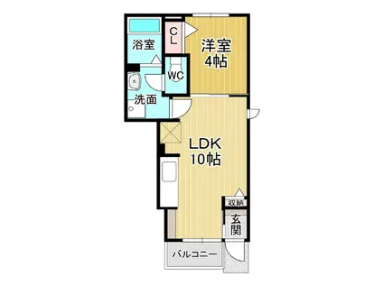 エスペランス Α Ⅱ(1LDK/1階)の間取り写真