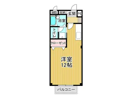 アビタシオン勝瑞C(ワンルーム/1階)の間取り写真