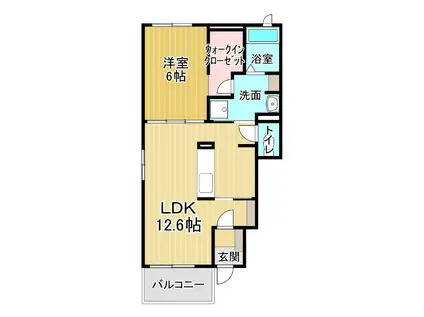 ブリエ Ⅰ(1LDK/1階)の間取り写真