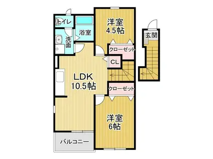 ベリエハウス(2LDK/2階)の間取り写真