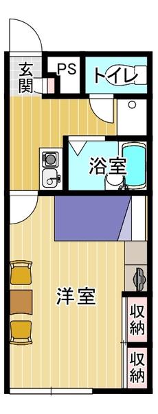 レオパレスクレール鳴門(1K/1階)の間取り写真