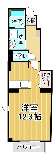 メゾン・コモド A(ワンルーム/1階)の間取り写真