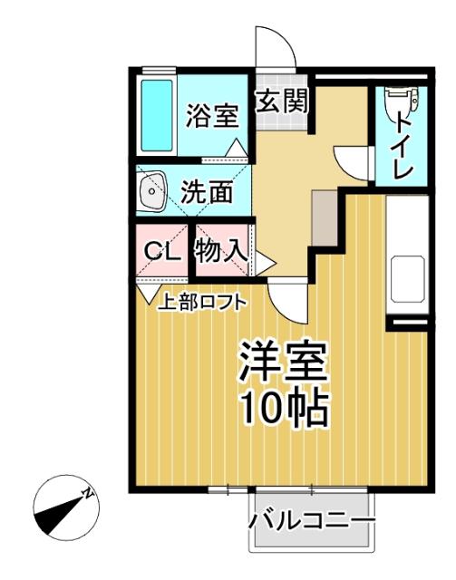 PALAST(ワンルーム/2階)の間取り写真