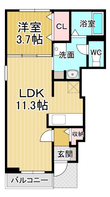 グランステイ(1LDK/1階)の間取り写真