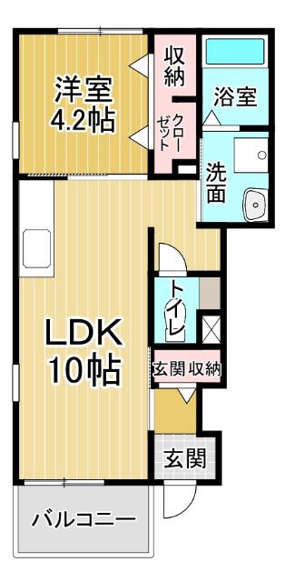 フェニックス 応神(1LDK/1階)の間取り写真