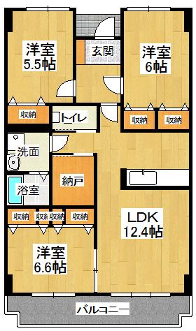 グランヴィア・タニヤ(3LDK/3階)の間取り写真