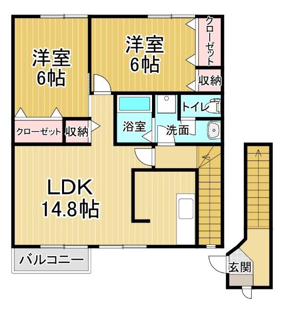 ウィルレジデンスⅦ(2LDK/2階)の間取り写真