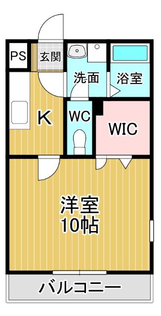 ガーデンヒル北島(1K/2階)の間取り写真