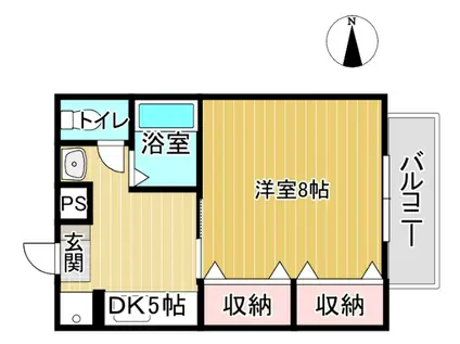 鈴江ハイツ(1DK/2階)の間取り写真