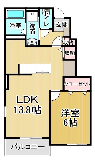 コッティ鳴門(1LDK/1階)の間取り写真