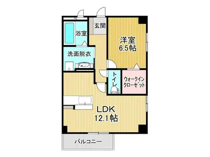 モンプリミエルラシオン(1LDK/1階)の間取り写真