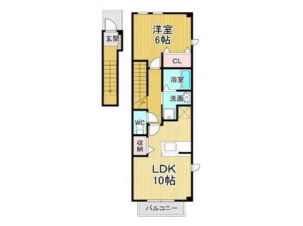 グレースコート A(1LDK/2階)の間取り写真