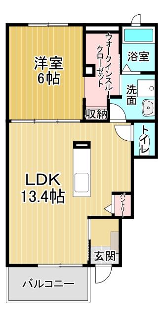 メゾン コンソラトゥールA(1LDK/1階)の間取り写真