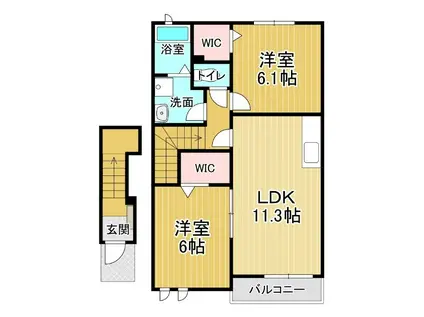 プチメゾンF(2LDK/2階)の間取り写真