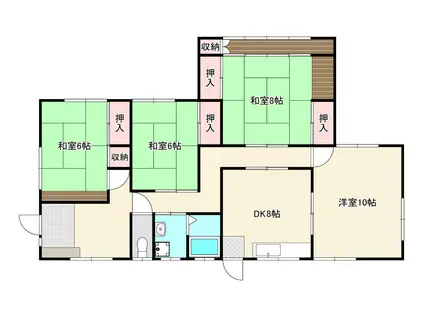 山陰本線 下関駅 バス乗車時間：7分 筋川バス停で下車 徒歩8分 1階建 築39年(4DK)の間取り写真