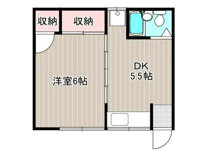 桃ヶ丘アパートB棟(1DK/2階)の間取り写真