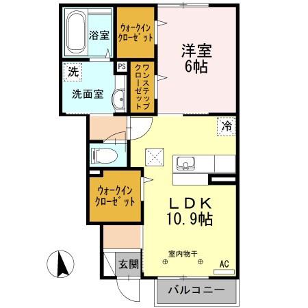セジュールコウ(1LDK/1階)の間取り写真