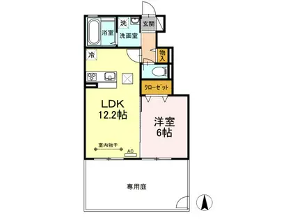 サニースクエア(1LDK/1階)の間取り写真