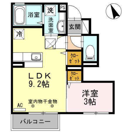 セジュールフェルテ(1LDK/1階)の間取り写真