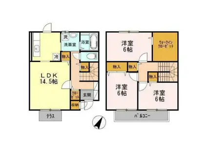 ソルジェンテ(3LDK/1階)の間取り写真