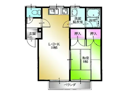 ルクソール(1LDK/1階)の間取り写真