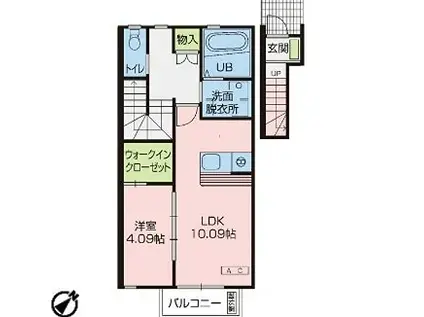 LUNAS(1LDK/2階)の間取り写真