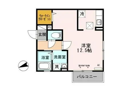 アゼリア吹上(ワンルーム/1階)の間取り写真